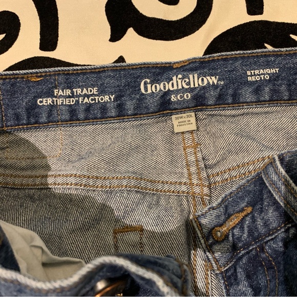 Goodfellow & Co jeans 30x30. Light distress . Fair trade, Straight leg - Picture 3 of 5